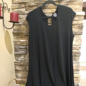 Plus Size. Ciara Sun Woo Black Midi Dress.  1X